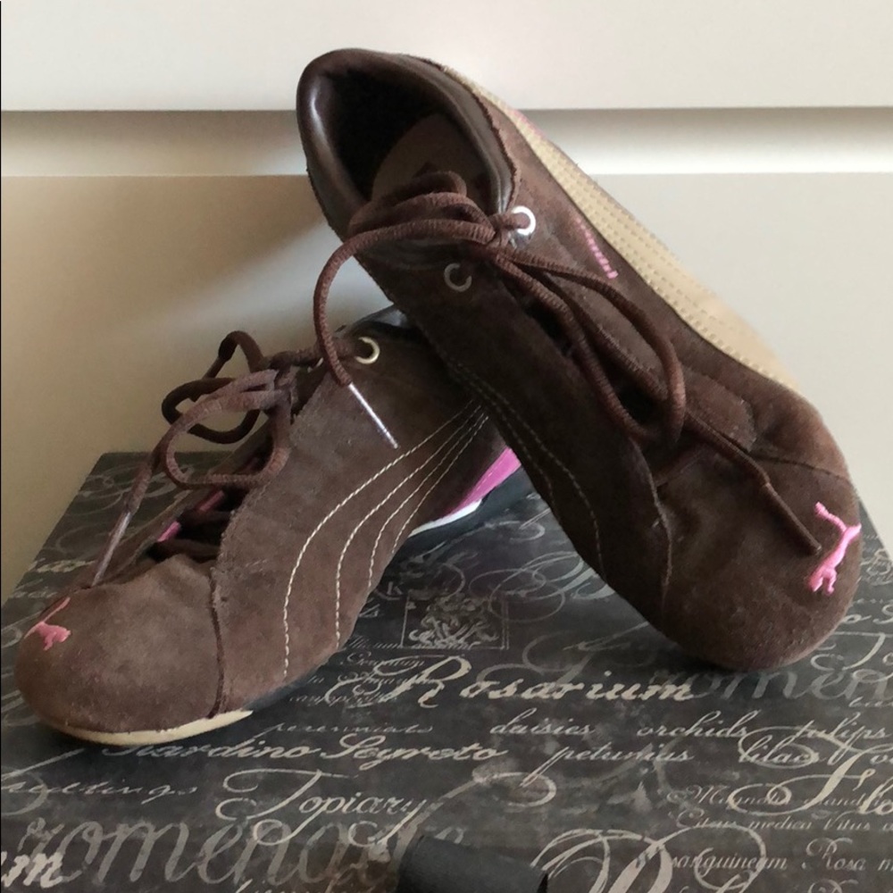 PUMA Brown Suede Etoile 2 Vintage Fashion Sneakers